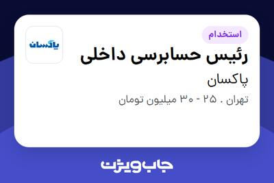 استخدام رئیس حسابرسی داخلی در پاکسان