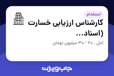 استخدام کارشناس ارزیابی خسارت (اسناد پاراکلینیکی،بیمارستانی و دارویی) در سازمانی فعال در حوزه شرکت های خدماتی / پیمانکاران