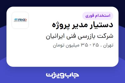 استخدام دستیار مدیر پروژه در شرکت بازرسی فنی ایرانیان