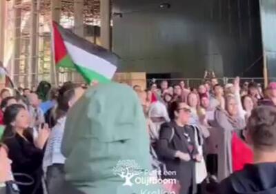 فیلم/ تجمع حمایتی از فلسطین در هلند
