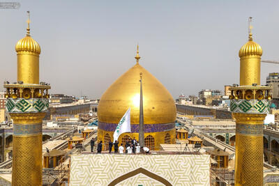 جلوه‌گری عشق در صحن امیرالمؤمنین | آذین‌بندی در عید غدیر +فیلم