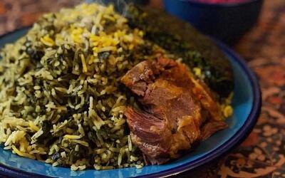 طرز تهیه کته اسفناج با گوشت