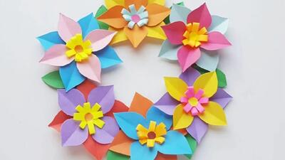 آموزش ساخت کاردستی تاج گل کاغذی برای کودکان