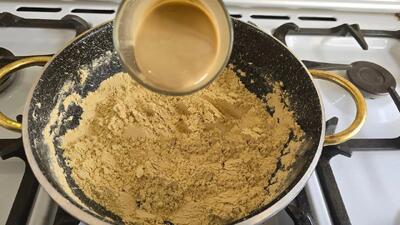 ارده + آرد / طرز تهیه شیرین عصرانه بدون نیاز به هم زن و فر