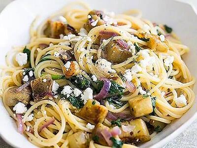 طرز تهیه پاستا بادمجان با پنیر فتا فوق‌العاده خوشمزه