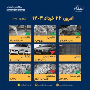 اینفوگرافیک / امروز ۲۲ خرداد قیمت ها چقدر است؟