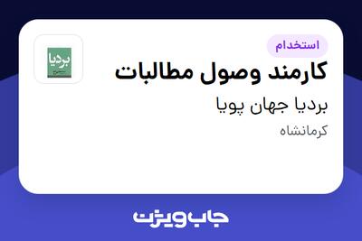 استخدام کارمند وصول مطالبات در بردیا جهان پویا
