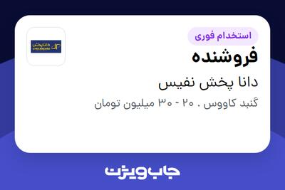 استخدام فروشنده در دانا پخش نفیس