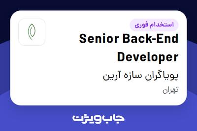 استخدام Senior Back-End Developer در پویاگران سازه آرین