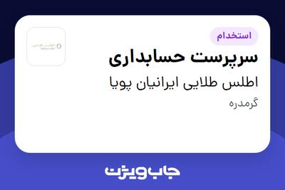 استخدام سرپرست حسابداری در اطلس طلایی ایرانیان پویا