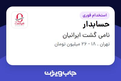 استخدام حسابدار - خانم در نامی گشت ایرانیان