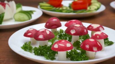 سبزی ها را از این به بعد فانتزی تزیین کنید+ فیلم