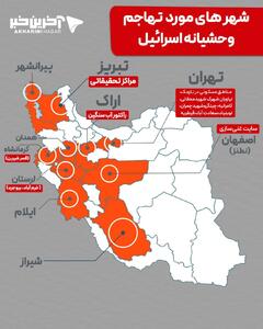 شهرهایی که مورد تهاجم رژیم اشغالگر صهیونیستی قرار گرفت