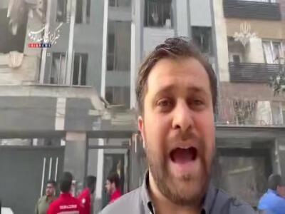 وضعیت منزل مسکونی که مورد اصابت موشک قرار گرفته است