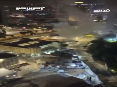 اصابت موشک بالستیک ایران به یک هدف نظامی بین برج‌های تل‌آویو