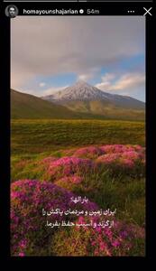 عکس/ استوری جدید همایون شجریان برای مردم ایران | اقتصاد24