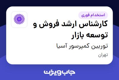 استخدام کارشناس ارشد فروش و توسعه بازار در توربین کمپرسور آسیا