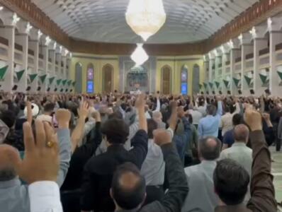 فریاد انزجار نمازگزاران نماز جمعه تبریز از جنایت رژیم صهیونسیتی