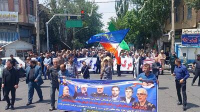 طنین صدای انتقام جویی از رژیم صهیونیستی در مشگین‌شهر