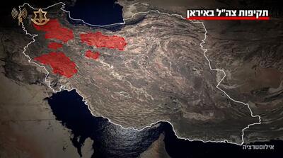 نقشه مناطق مورد حمله اسرائیل در ایران