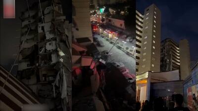 تصاویر برجی که اسرائیل در نوبنیاد هدف قرار داد