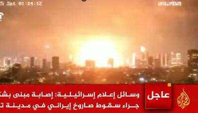 لحظه اصابت موشک ایران در تل آویو از لنز دوربین مداربسته (ساعت 01:44 شنبه به وقت ایران)