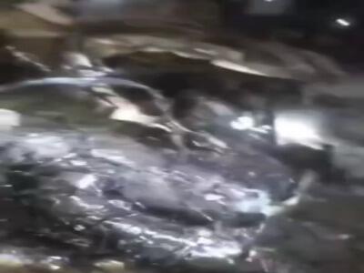 لاشه هواگرد ساقط شده توسط پدافند هوایی ارتش در بویین زهرا