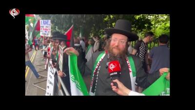 تظاهرات ضدصهیونیستی مردم لندن در محکومیت حمله به ایران