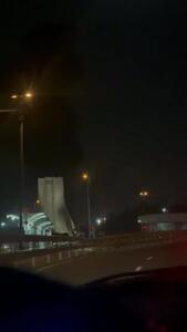 فیلم اصابت موشک به برج آزادی تهران
