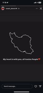 استوری اسکوچیچ در حمایت از ایران عزیز