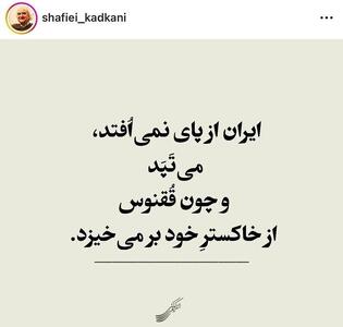 شفیعی کدکنی برای ایران نوشت