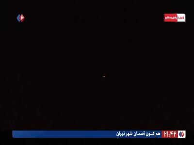لحظه انهدام پهپاد اسرائیل در آسمان تهران