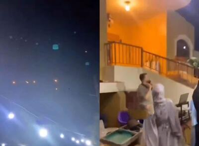 شادی بیشتر در مراسم عروسی لبنانی‌ها همزمان با عبور موشک‌های ایرانی (فیلم)