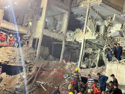 آثار حمله امشب اسرائیل در نارمک تهران