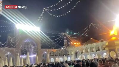 نقاره‌زنی‌ در ‌حرم ‌مطهر رضوی همزمان با مقابله پدافندی در آسمان مشهد