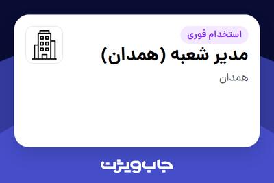 استخدام مدیر شعبه (همدان) در سازمانی فعال در حوزه کالاهای مصرفی و تند گردش