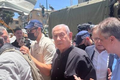 نتانیاهو بالاخره از پناهگاه خارج شد