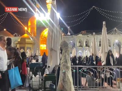 نقاره‌زنی‌ در ‌حرم ‌مطهر رضوی همزمان با مقابله پدافندی در آسمان مشهد