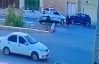 لحظه هولناک انحراف پژو پارس و سقوط داخل زیرگذر در لارستان (فیلم)