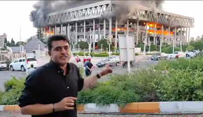 اولین تصاویر از ساختمان صداوسیما بعد از حمله اسرائیل رسید