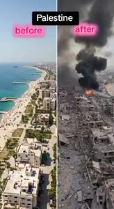 فیلم از قبل و بعد از حمله به بندر حیفا