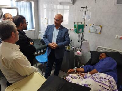 فیلم| عیادت فرماندار بروجرد از مجروحان حملات موشکی اسراییل