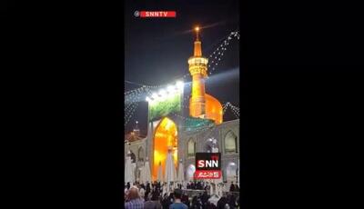 اشک و لبخند در جشن تولد امام علی (ع) در حرم امام رضا (ع) | صحنه‌ای ناب از نقاره‌نوازی صحن پسر برای پدر