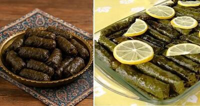 طرز تهیه دلمه برگ مو لبنانی / طعم متفاوت و عالی از یک غذای فوق العاده