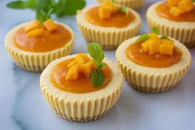 طرز تهیه مینی چیزکیک انبه