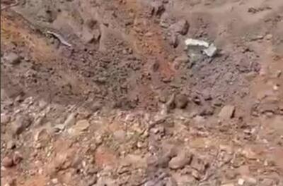 فیلم/ گودال ایجاد شده بر اثر اصابت موشک بالستیک در هرتزلیا