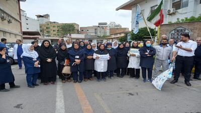 اجتماع کادر درمان بیمارستان هزار سنگر آمل در محکومیت رژیم غاصب صهیونیستی + عکس