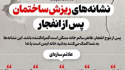 نشانه‌های ریزش ساختمان پس از انفجار