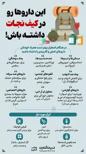 اینفوگرافی/ این دارو‌ها را در کیف نجات داشته باشید | اقتصاد24