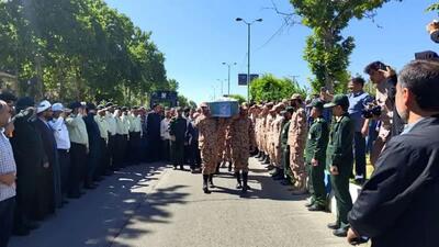 پیکر شهید تجاوز رژیم صهیونیستی در نهاوند تشییع شد